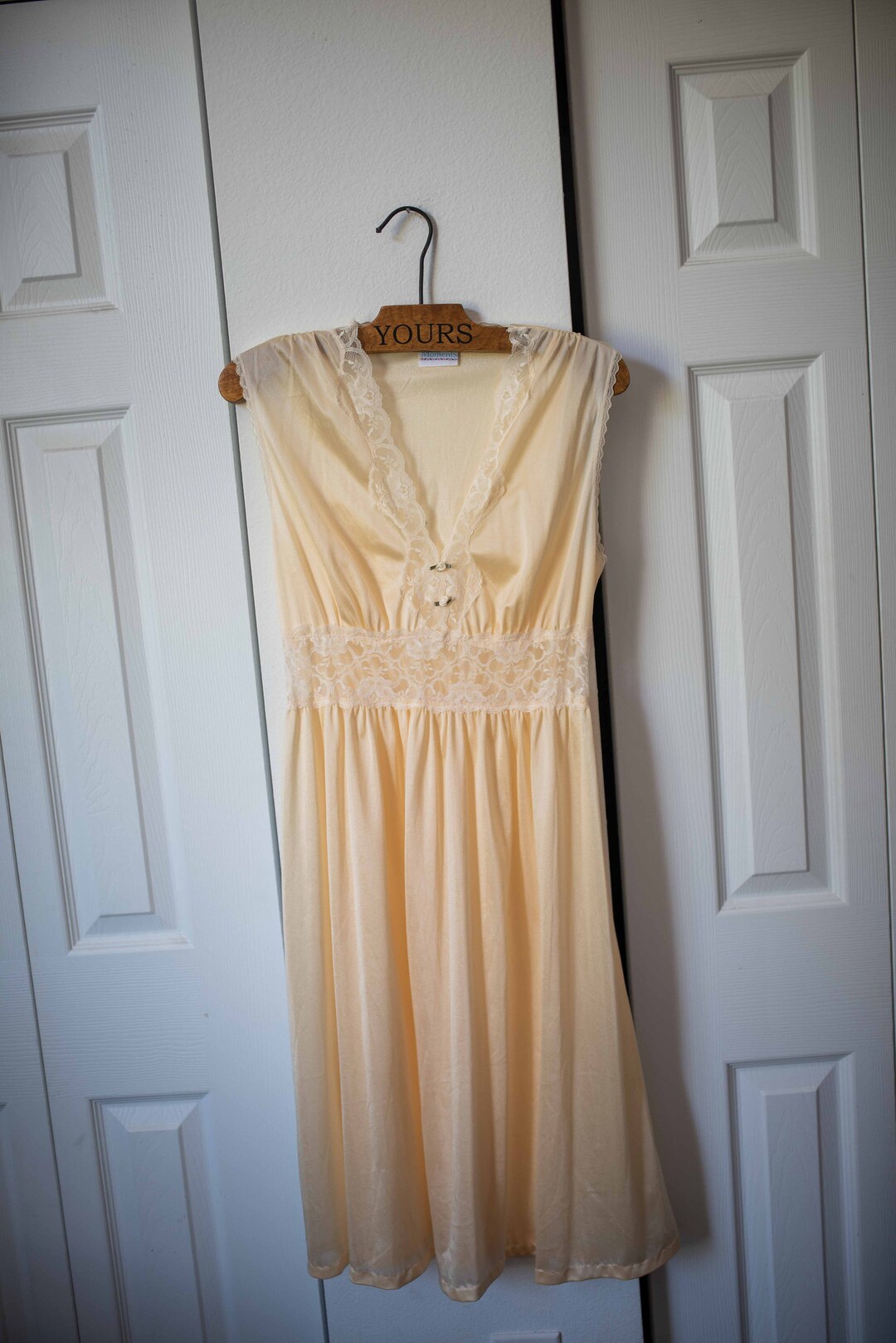 Peachy Nightgown Vintage Gown Silky Cuteness - Etsy