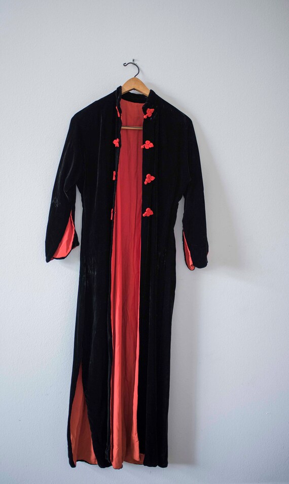 1950s Oriental Jacket || Velvet Bed Coat || Silk &
