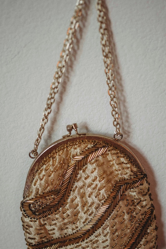 Vintage Gold Jeweled Handbag || Vintage 60s Clutc… - image 1