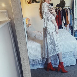 Lace & Boho Dress || Vintage Tablecloth Dress ||  Hippie Dreams Swimsuit Cover