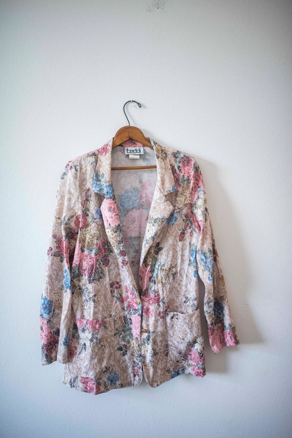 Vintage Grunge Jacket || Floral Hippy || 1980s Vin