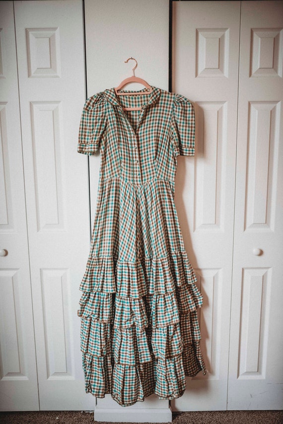 1930/40s Western Style Dress || Vintage Ruffle Dre