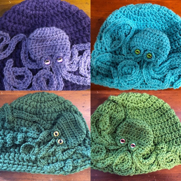 Chapeau tricoté d'hiver Octopus Tentacules Bonnet Drôle casquette chaude  pour adulte unisexe