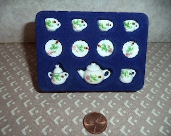 1:12 scale Dollhouse Miniature Porcelain Tea set (13 pcs. )