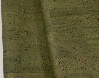 Cork Fabric - Olive Green 18" x 27"