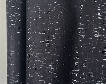 Cork Fabric - Black with Metallic Silver 18" x 54"