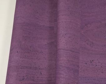 Natural Cork Fabric - Plum Purple 18" x 27"