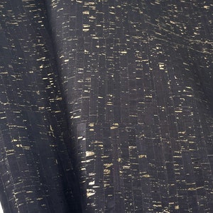 Cork Fabric - Black with Metallic Gold 18&quot; x 54&quot;