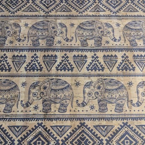 Cork Fabric - Elephant 18" x 27"