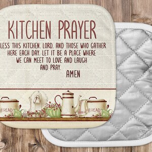 Kitchen Prayer Art Potholder