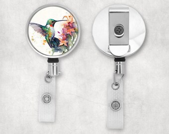 Watercolor Hummingbird Art Badge Reel