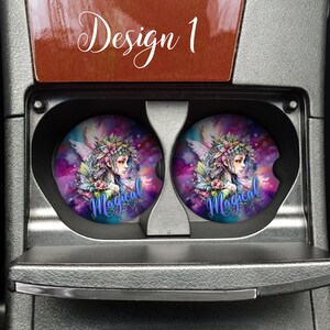 Magical Watercolor Fairies  Car Coasters- Matching Pair - Set of 2 -Batch 1- Eight Designs Available