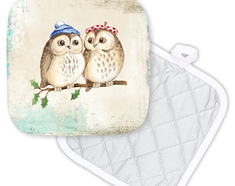 Winter Owls Potholder