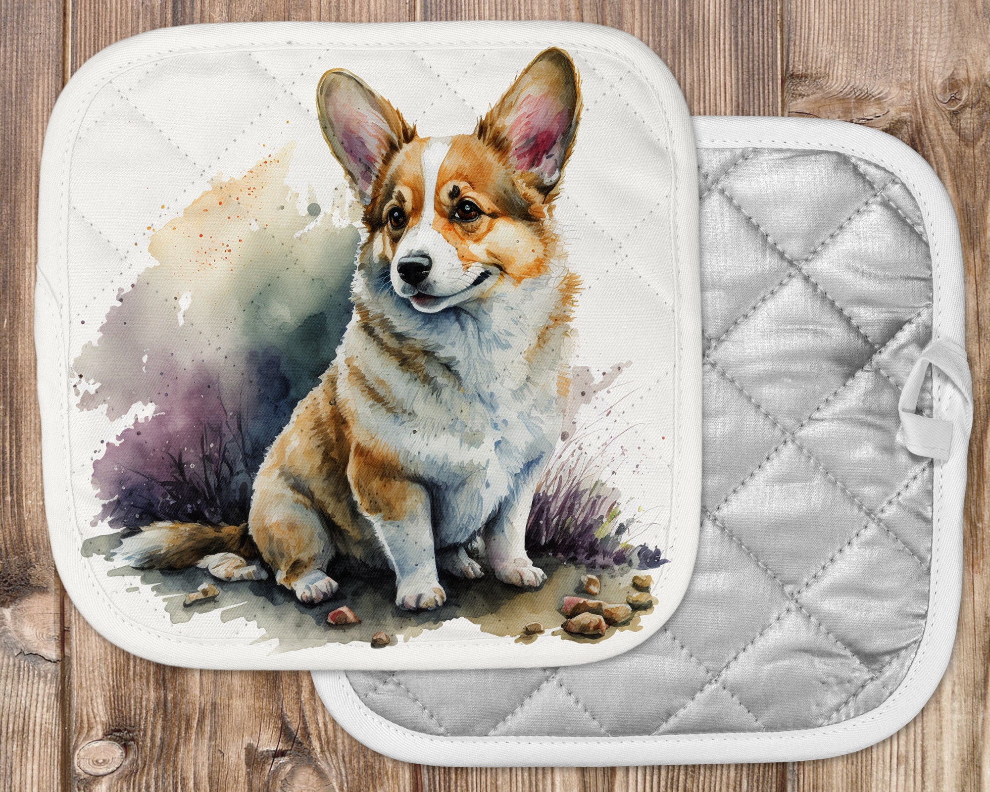 Cute Corgi Oven Mitts and Pot Holders Kitchen Set Heat Resistant Cooking  Mitts