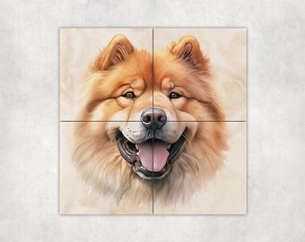 Watercolor Chow Art Loose Tile Mural - 3 sizes Available.