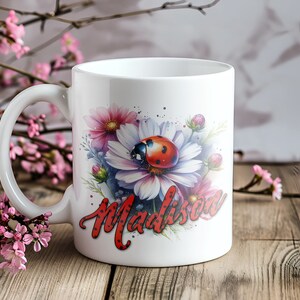Personalized Ladybug Art 11oz Ceramic Coffee Mug