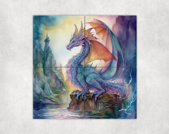 Dragon Art Loose Tile Mural - 3 sizes Available.