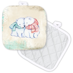 Winter Polar Bears Potholder