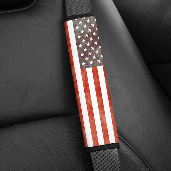 American Flag Seat Belt Pad