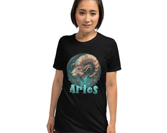 Cool Aries Zodiac Art Short-Sleeve Unisex T-Shirt