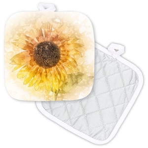 Beautiful Watercolor style Sunflower Potholder