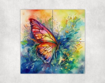 Butterfly Art Loose Tile Mural - 3 sizes Available.