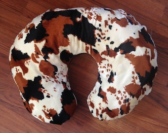 Western Cow / Pony Print Nursing Pillow Cover - Black & Tan