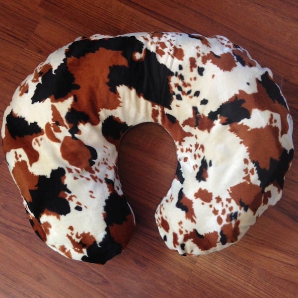 Western Cow / Pony Print Nursing Pillow Cover - Black & Tan