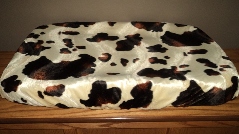 Western Pony / Cow Print baby Changing Pad Cover image 1