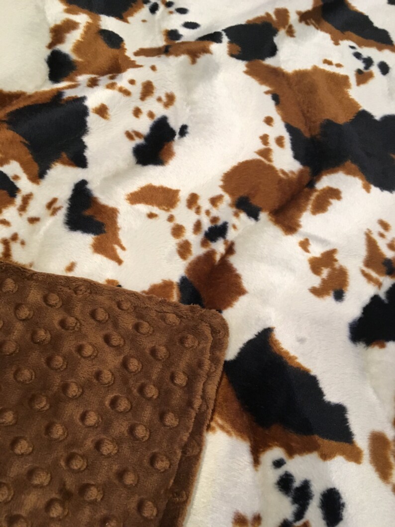 Western Cow Print Minky Baby Blanket Etsy
