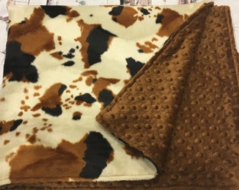 Western Cow Print Minky Baby Blanket