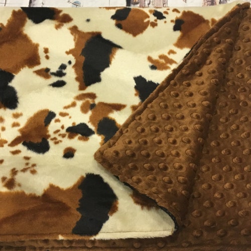 Cow Print Western Baby Blanket Baby Cowgirl Blanket Cow Etsy
