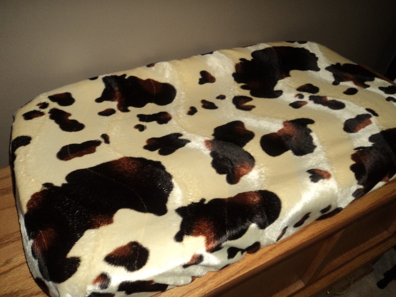 Western Pony / Cow Print baby Changing Pad Cover image 3