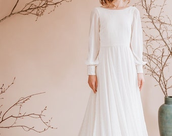Closing Down Sale - Boho Sleeve, Open Back Wedding Dress size UK 8- 10