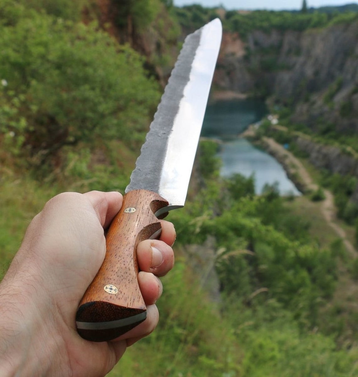 Long Knife Seax Sharp Seax With a Decorative Brass Etsy