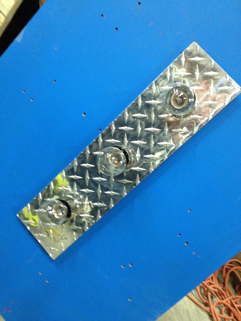 Diamond Plate Vanity Light Fixture 3 Bulb Etsy