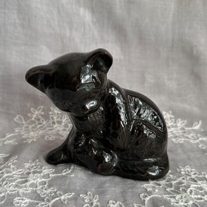 BLACK CAT figurine statue 4.5 inches tall vintage ceramic