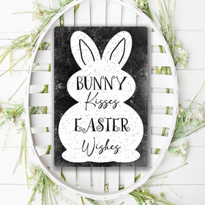 Easter Decoration, Easter Decor, Bunny Decoration, Bunny Kisses, Easter Wishes, Easter Wallhanging, Easter Plaque, Farmhouse Easter Decor