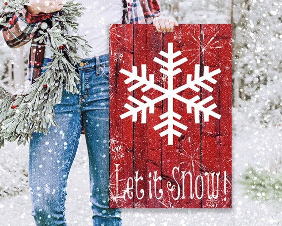 Let It Snow Wallhanging, Christmas Decor, Snowflake Decor, Winter Wall  Decor, Winter Wallhanging, Christmas Plaque, Winter Mantel Decor 