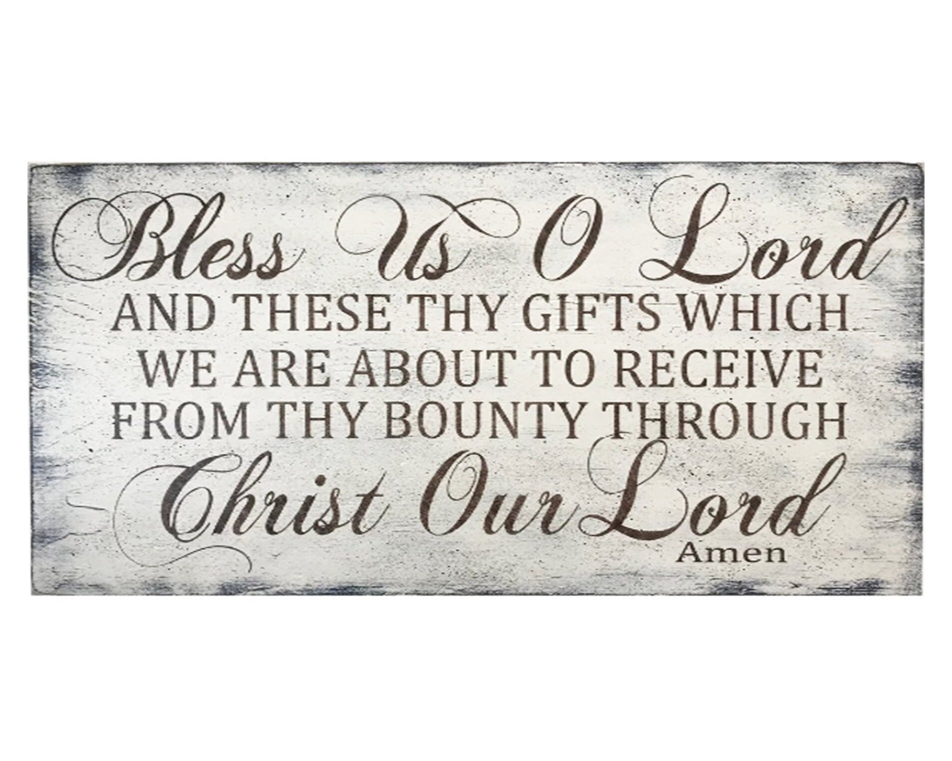 Kitchen Sign - Dining Room Sign - Bless Us O Lord - Catholic Prayer W…