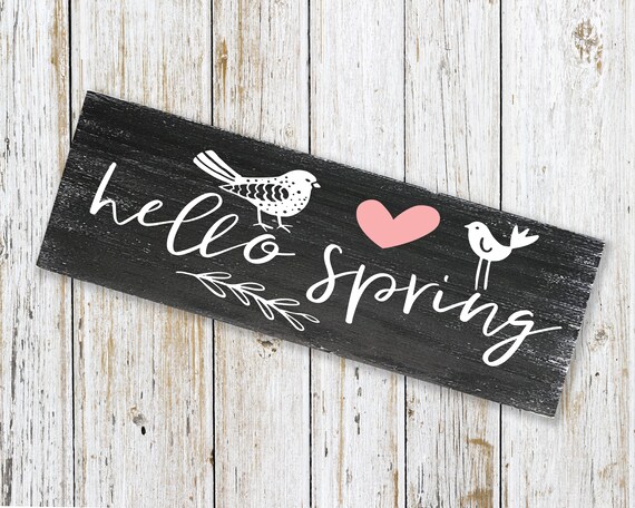 Spring Decor | Hello Spring | Farmhouse Decor | Spring Wall Decor | Wood Sign | Spring Home Decor