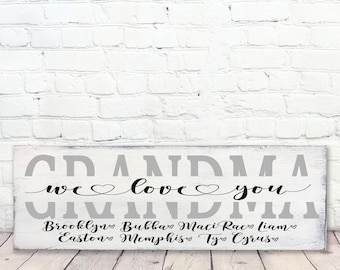 Gift For Grandma, Mother's Day Gift For Grandma, Gigi, Yaya, Mimi, Personalized Gift, Name Sign