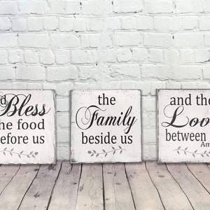 Bless The Food Before Us Kitchen Signs Wall Decor Farmhouse Wedding Gift Bridal Shower Gift Housewarming Gift