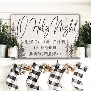 Christmas Decoration | O Holy Night | Christian Christmas | Cabin Christmas | Christmas Wall Art | Christmas Mantel | Farmhouse Christmas