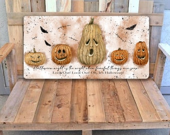 Halloween Decoration, Fall Decoration, Autumn Decor, Pumpkin Wallhanging, Halloween Plaque, Fall Wall Decor, Fall Mantle Decor