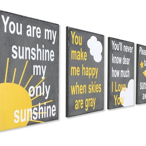 Shabby Chic Nursery Decor Gray and Yellow Nursery Decor You Are My Sunshine Nursery Decor Baby Shower Gift image 6