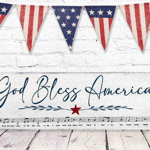 God Bless America | Patriotic Decor | 4th of July Decor | Vintage