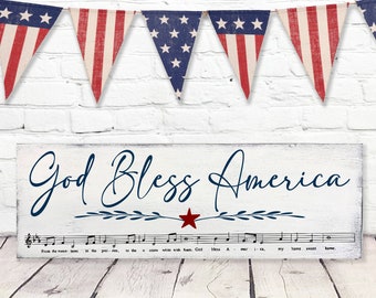 God Bless America, 4th Of July Decor, Independence Day Sign, Farmhouse Decor, Country Decor, Wood Sign, Wallhanging, America