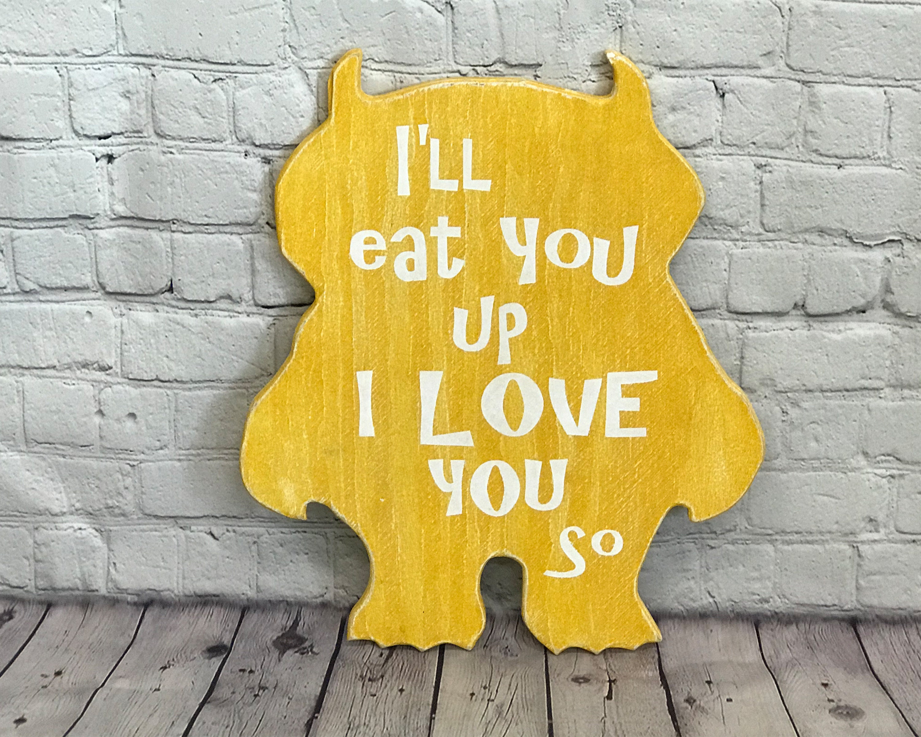 Nursery Wall Art Wood Nursery Sign Where The Wild Things Are Distress…