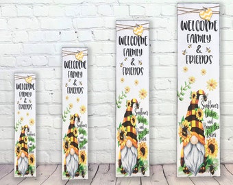 Gnome Decor | Sunflower Decor | Porch Sign | Welcome Sign | Sunflower Sign | Gnome Sign | Farmhouse Decor | Wood Sign | Fall Decor